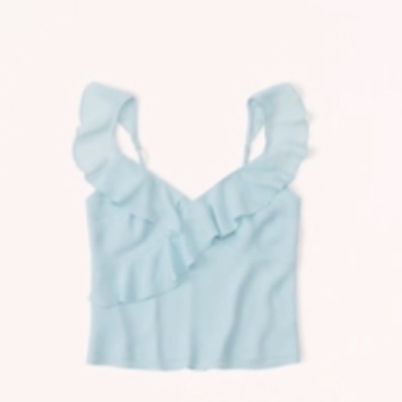 NWT Abercrombie Sheer Ruffle Top - Picture 2 of 2